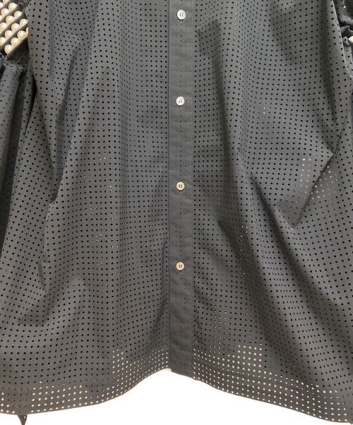 JUNYA WATANABE（ジュンヤワタナベ）JUNYA WATANABE (ジュンヤワタナベ) ビジュートリム ブラウス AD2022 ブラック サイズ:Sの古着・服飾アイテム