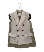sacaiサカイ）の古着「Suiting Mix Vest」｜アイボリー