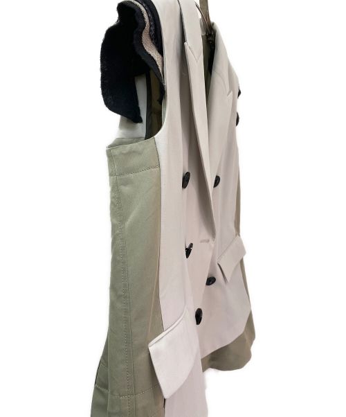 sacai（サカイ）sacai (サカイ) Suiting Mix Vest アイボリー サイズ:2の古着・服飾アイテム
