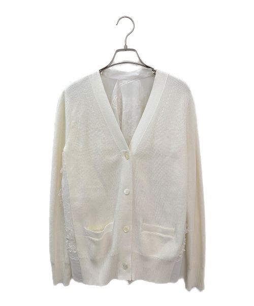 sacai（サカイ）sacai (サカイ) レースドッキングカーディガン アイボリー サイズ:２の古着・服飾アイテム