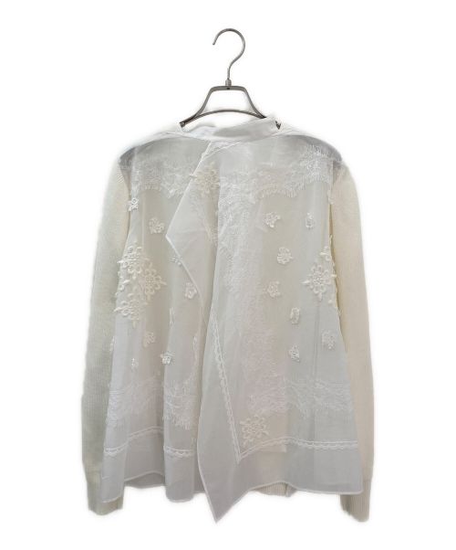 sacai（サカイ）sacai (サカイ) レースドッキングカーディガン アイボリー サイズ:２の古着・服飾アイテム
