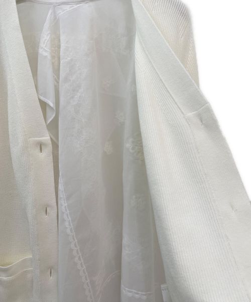sacai（サカイ）sacai (サカイ) レースドッキングカーディガン アイボリー サイズ:２の古着・服飾アイテム