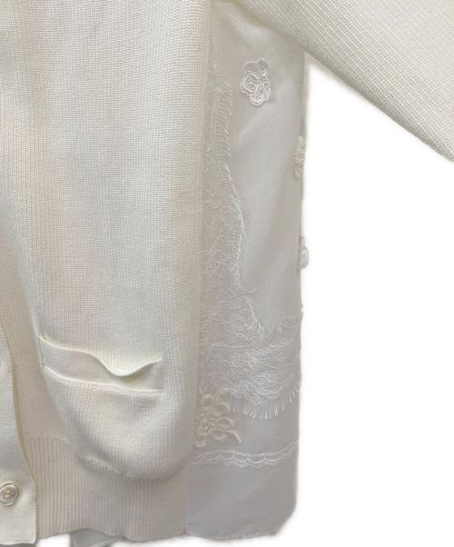 sacai（サカイ）sacai (サカイ) レースドッキングカーディガン アイボリー サイズ:２の古着・服飾アイテム