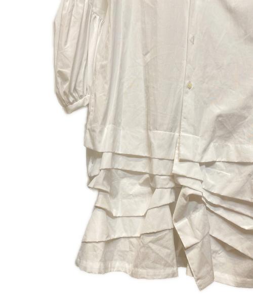 COMME des GARCONS（コムデギャルソン）COMME des GARCONS (コムデギャルソン) ティアードロングシャツワンピース ホワイト サイズ:Mの古着・服飾アイテム