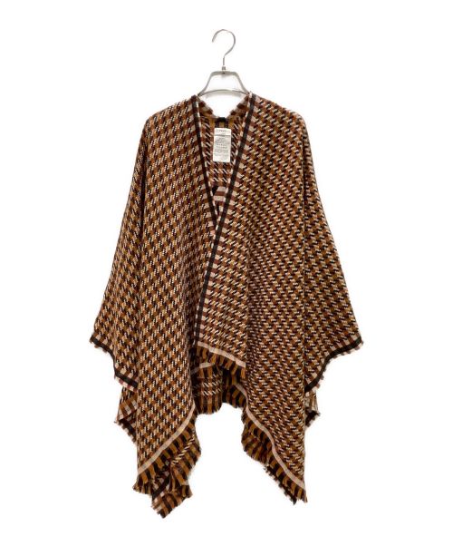 FENDI（フェンディ）FENDI (フェンディ) バックロゴウールポンチョ ブラウン サイズ:Freeの古着・服飾アイテム
