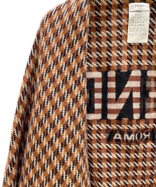 FENDI（フェンディ）FENDI (フェンディ) バックロゴウールポンチョ ブラウン サイズ:Freeの古着・服飾アイテム