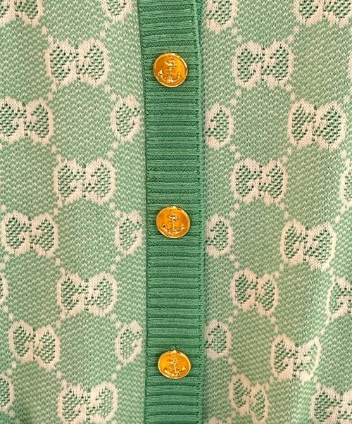 GUCCI（グッチ）GUCCI (グッチ) GGアナグラムニットカーディガン グリーン サイズ:ＸＳの古着・服飾アイテム