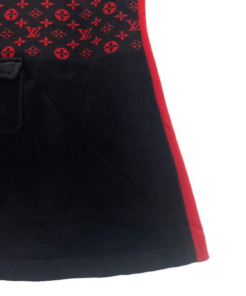 LOUIS VUITTON（ルイ ヴィトン）LOUIS VUITTON (ルイ ヴィトン) モノグラムスイッチングスリーブレスドレス ブラック×レッド サイズ:XSの古着・服飾アイテム