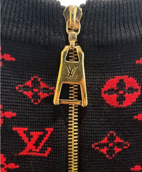 LOUIS VUITTON（ルイ ヴィトン）LOUIS VUITTON (ルイ ヴィトン) モノグラムスイッチングスリーブレスドレス ブラック×レッド サイズ:XSの古着・服飾アイテム
