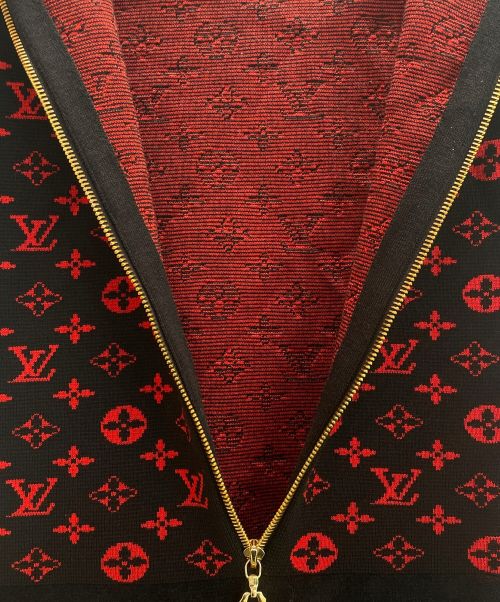 LOUIS VUITTON（ルイ ヴィトン）LOUIS VUITTON (ルイ ヴィトン) モノグラムスイッチングスリーブレスドレス ブラック×レッド サイズ:XSの古着・服飾アイテム