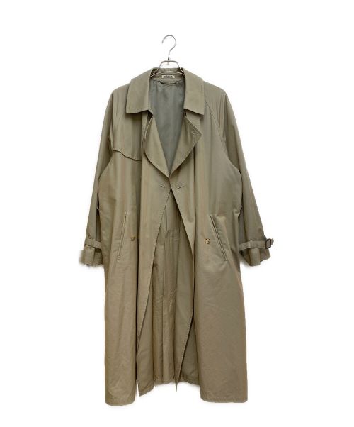 AURALEE（オーラリー）AURALEE (オーラリー) WASHED FINX SILK CHAMBRAY TRENCH COAT（ウォッシュドフィンクスシルクシャンブレートレンチコート） カーキ サイズ:4の古着・服飾アイテム