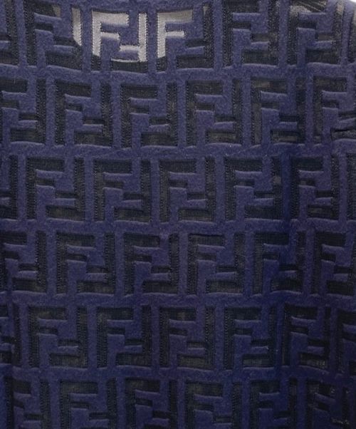 FENDI（フェンディ）FENDI (フェンディ) ズッカ柄レースニット ブラック×ネイビー サイズ:38の古着・服飾アイテム