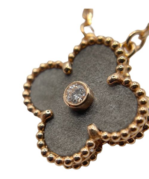 VAN CLEEF & ARPELS（ヴァンクリーフ＆アーペル）VAN CLEEF & ARPELS (ヴァンクリーフ＆アーペル) ヴィンテージアルハンブラネックレス シルバーオブディジアン 1Pダイヤ　 サイズ:ヴィンテージの古着・服飾アイテム