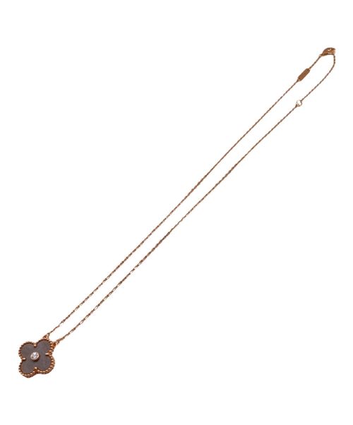 VAN CLEEF & ARPELS（ヴァンクリーフ＆アーペル）VAN CLEEF & ARPELS (ヴァンクリーフ＆アーペル) ヴィンテージアルハンブラネックレス シルバーオブディジアン 1Pダイヤ　 サイズ:ヴィンテージの古着・服飾アイテム