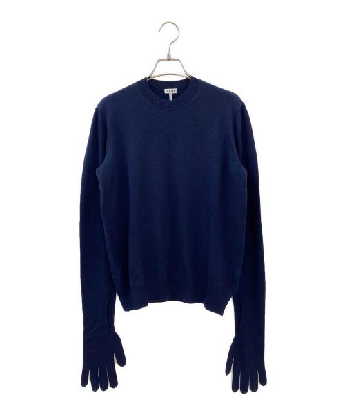 LOEWE（ロエベ）LOEWE (ロエベ) アナグラム柄ニット ネイビー サイズ:XSの古着・服飾アイテム