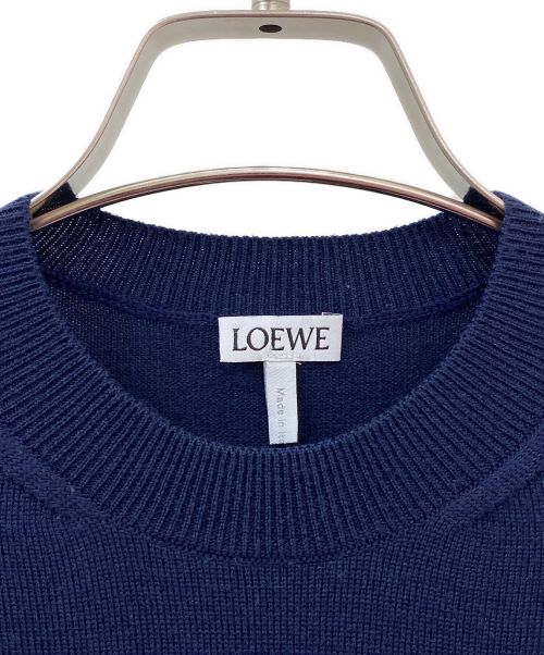 LOEWE（ロエベ）LOEWE (ロエベ) アナグラム柄ニット ネイビー サイズ:XSの古着・服飾アイテム