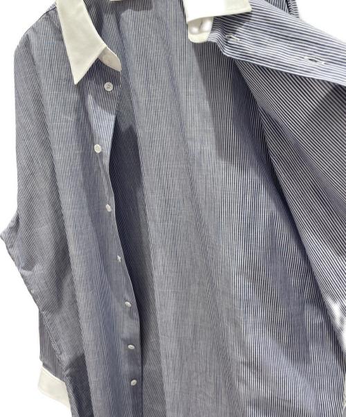 CELINE（セリーヌ）CELINE (セリーヌ) ストライプ オーバーサイズ シャツ  スカイブルー×ホワイト サイズ:38の古着・服飾アイテム