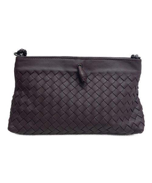 BOTTEGA VENETA（ボッテガベネタ）BOTTEGA VENETA (ボッテガベネタ) イントレチャートセミショルダーバッグ ブラウンの古着・服飾アイテム