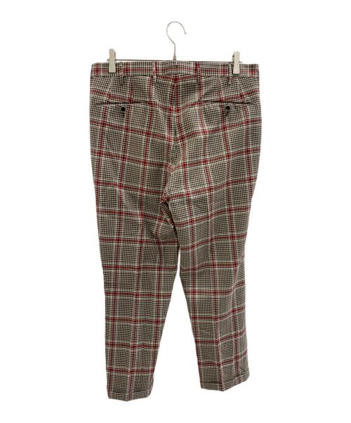 PT01（ピーティーゼロウーノ）PT01 (ピーティーゼロウーノ) チェックスラックス ブラウン サイズ:50の古着・服飾アイテム