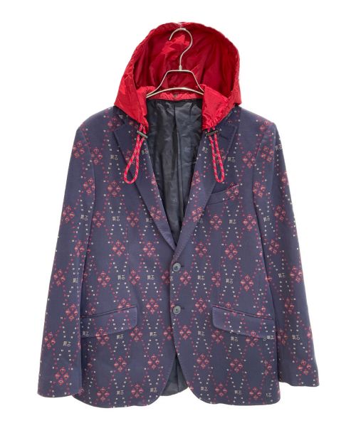 ETRO（エトロ）ETRO (エトロ) チェック柄セミトラディッショナルスーツ/Comfortetro Hooded Men's Blazer Jacket ネイビー サイズ:50の古着・服飾アイテム