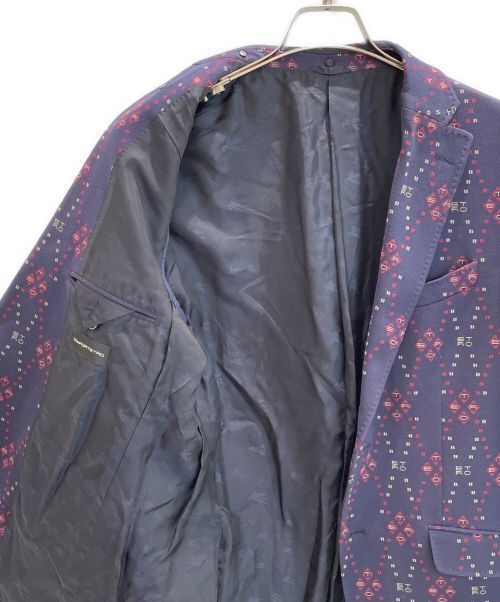 ETRO（エトロ）ETRO (エトロ) チェック柄セミトラディッショナルスーツ/Comfortetro Hooded Men's Blazer Jacket ネイビー サイズ:50の古着・服飾アイテム