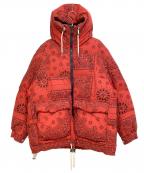 sacaiサカイ）の古着「bandana-print padded zip-up jacket」｜レッド