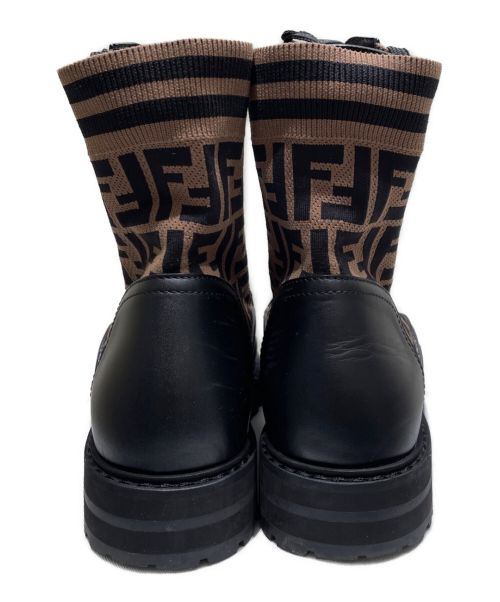 FENDI（フェンディ）FENDI (フェンディ) コンバットズッカレザーブーツ ブラック サイズ:8の古着・服飾アイテム