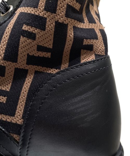 FENDI（フェンディ）FENDI (フェンディ) コンバットズッカレザーブーツ ブラック サイズ:8の古着・服飾アイテム