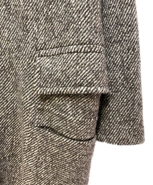 HERMES（エルメス）HERMES (エルメス) サイドジップダブルブレストコート ブラウン サイズ:48の古着・服飾アイテム