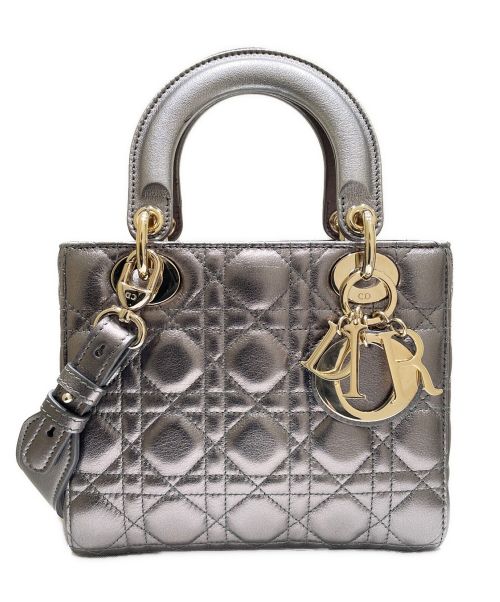 Christian Dior（クリスチャン ディオール）Christian Dior (クリスチャン ディオール) レディディオール ミディアム シルバー×ゴールド金具 サイズ:ミディアムの古着・服飾アイテム