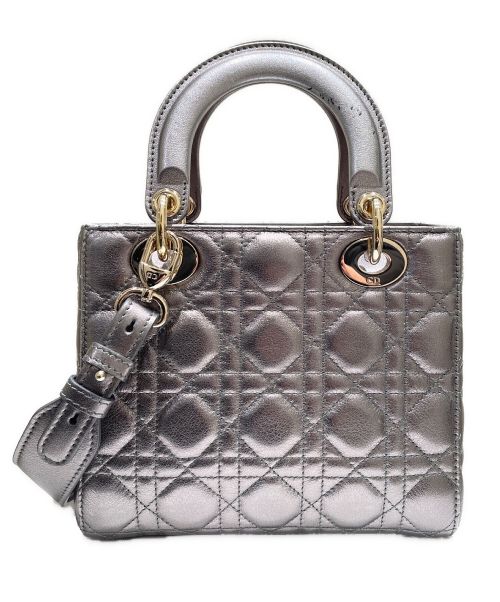 Christian Dior（クリスチャン ディオール）Christian Dior (クリスチャン ディオール) レディディオール ミディアム シルバー×ゴールド金具 サイズ:ミディアムの古着・服飾アイテム