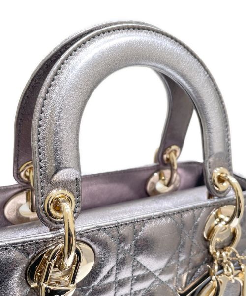 Christian Dior（クリスチャン ディオール）Christian Dior (クリスチャン ディオール) レディディオール ミディアム シルバー×ゴールド金具 サイズ:ミディアムの古着・服飾アイテム