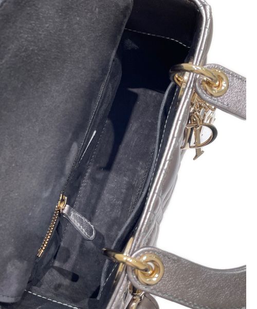 Christian Dior（クリスチャン ディオール）Christian Dior (クリスチャン ディオール) レディディオール ミディアム シルバー×ゴールド金具 サイズ:ミディアムの古着・服飾アイテム