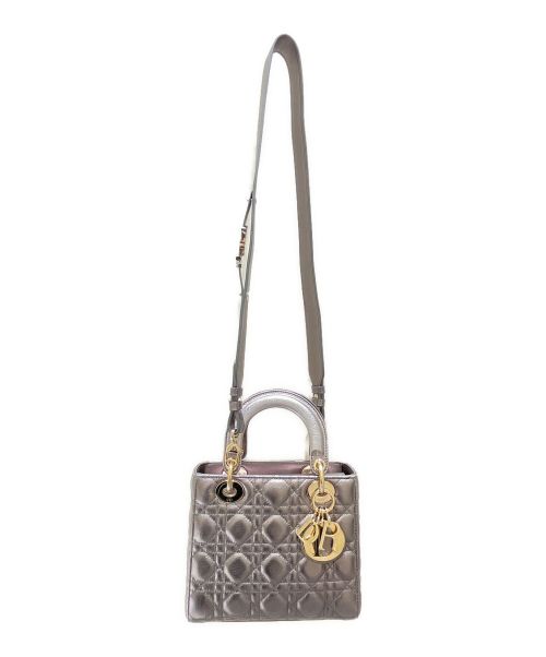 Christian Dior（クリスチャン ディオール）Christian Dior (クリスチャン ディオール) レディディオール ミディアム シルバー×ゴールド金具 サイズ:ミディアムの古着・服飾アイテム