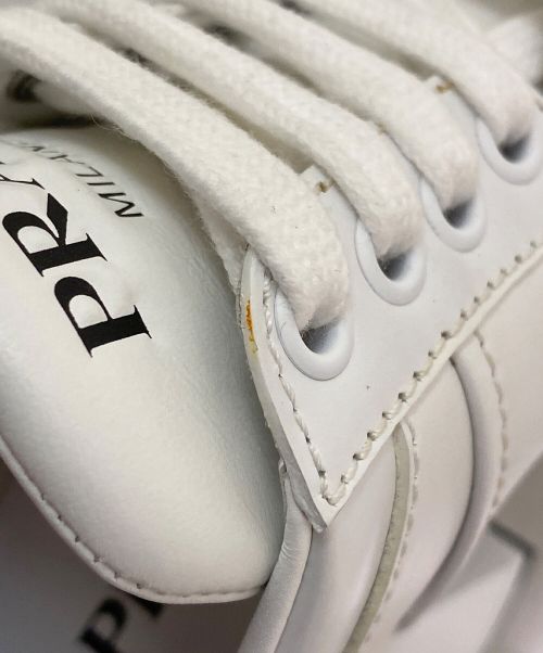 PRADA（プラダ）PRADA (プラダ) レザーヒールスニーカー ホワイト サイズ:37の古着・服飾アイテム
