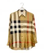 BURBERRYバーバリー）の古着「チェックシルクシャツ」｜ベージュ