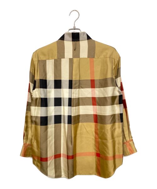 BURBERRY（バーバリー）BURBERRY (バーバリー) チェックシルクシャツ ベージュ サイズ:36の古着・服飾アイテム