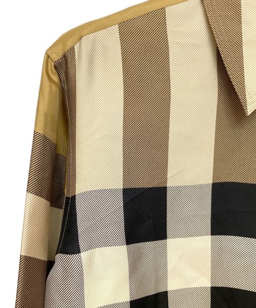 BURBERRY（バーバリー）BURBERRY (バーバリー) チェックシルクシャツ ベージュ サイズ:36の古着・服飾アイテム