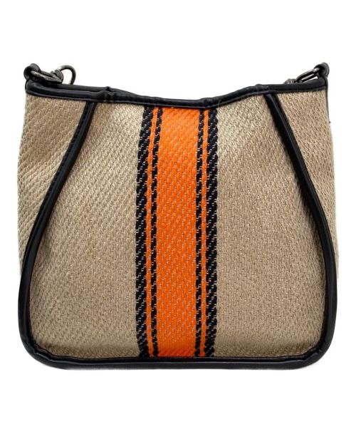 STELLA McCARTNEY（ステラマッカートニー）STELLA McCARTNEY (ステラマッカートニー) ロゴリネンショルダーバッグ ベージュ×オレンジの古着・服飾アイテム