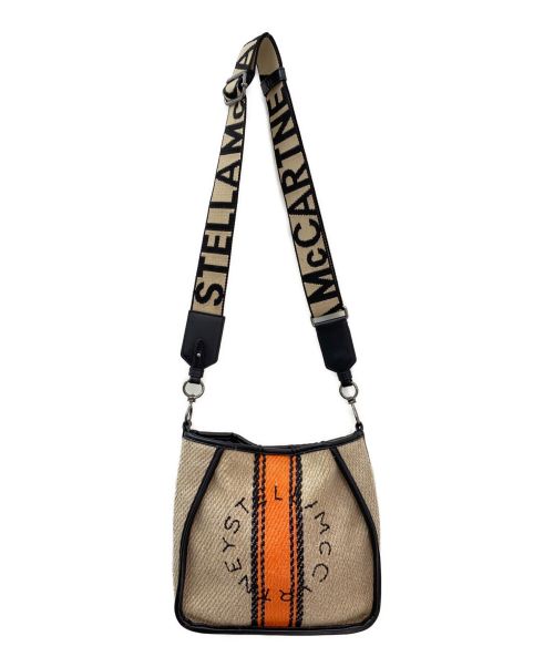 STELLA McCARTNEY（ステラマッカートニー）STELLA McCARTNEY (ステラマッカートニー) ロゴリネンショルダーバッグ ベージュ×オレンジの古着・服飾アイテム