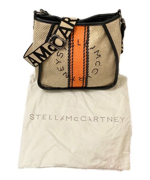 STELLA McCARTNEY（ステラマッカートニー）STELLA McCARTNEY (ステラマッカートニー) ロゴリネンショルダーバッグ ベージュ×オレンジの古着・服飾アイテム