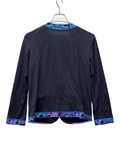 LAONARD（レオナード）LAONARD (レオナード) ノーカラージャケット ブラック×ブルー サイズ:M　　　　　　　　の古着・服飾アイテム