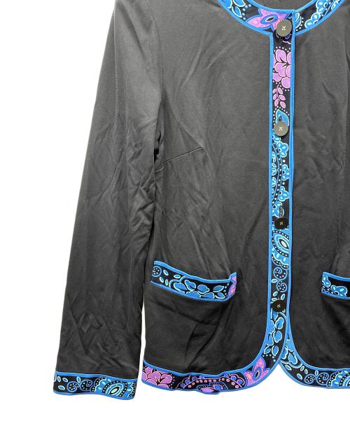 LAONARD（レオナード）LAONARD (レオナード) ノーカラージャケット ブラック×ブルー サイズ:M　　　　　　　　の古着・服飾アイテム