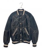 GIVENCHYジバンシィ）の古着「オーバーサイズ バーシティブルゾン」｜ブラック×ホワイト