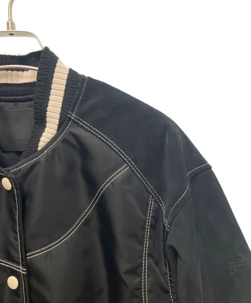 GIVENCHY（ジバンシィ）GIVENCHY (ジバンシィ) オーバーサイズ バーシティブルゾン ブラック×ホワイト サイズ:34の古着・服飾アイテム