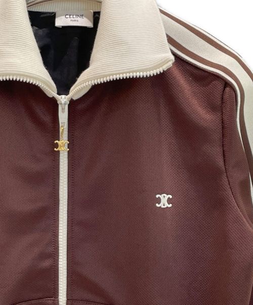 CELINE（セリーヌ）CELINE (セリーヌ) ハニカムジャージー トラックスーツ ジャケット ブラウン×ホワイト サイズ:XSの古着・服飾アイテム
