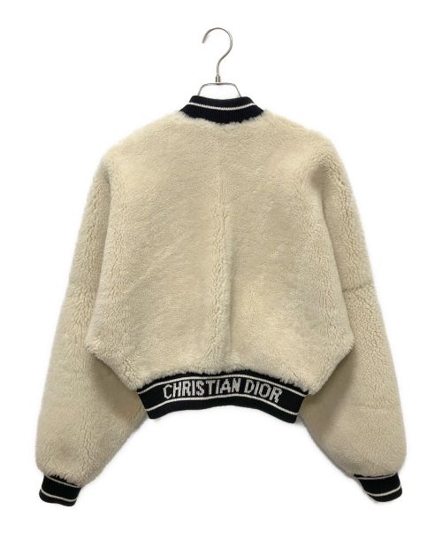 Christian Dior（クリスチャン ディオール）Christian Dior (クリスチャン ディオール) リバーシブルジャケット ベージュ×ホワイト サイズ:34の古着・服飾アイテム