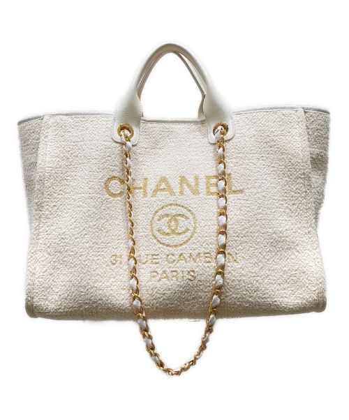 CHANEL（シャネル）CHANEL (シャネル) ツイード ドーヴィル MM アイボリー サイズ:MMの古着・服飾アイテム