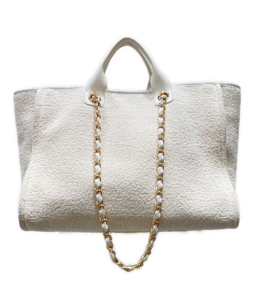 CHANEL（シャネル）CHANEL (シャネル) ツイード ドーヴィル MM アイボリー サイズ:MMの古着・服飾アイテム