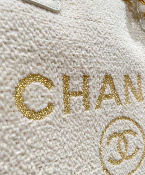 CHANEL（シャネル）CHANEL (シャネル) ツイード ドーヴィル MM アイボリー サイズ:MMの古着・服飾アイテム